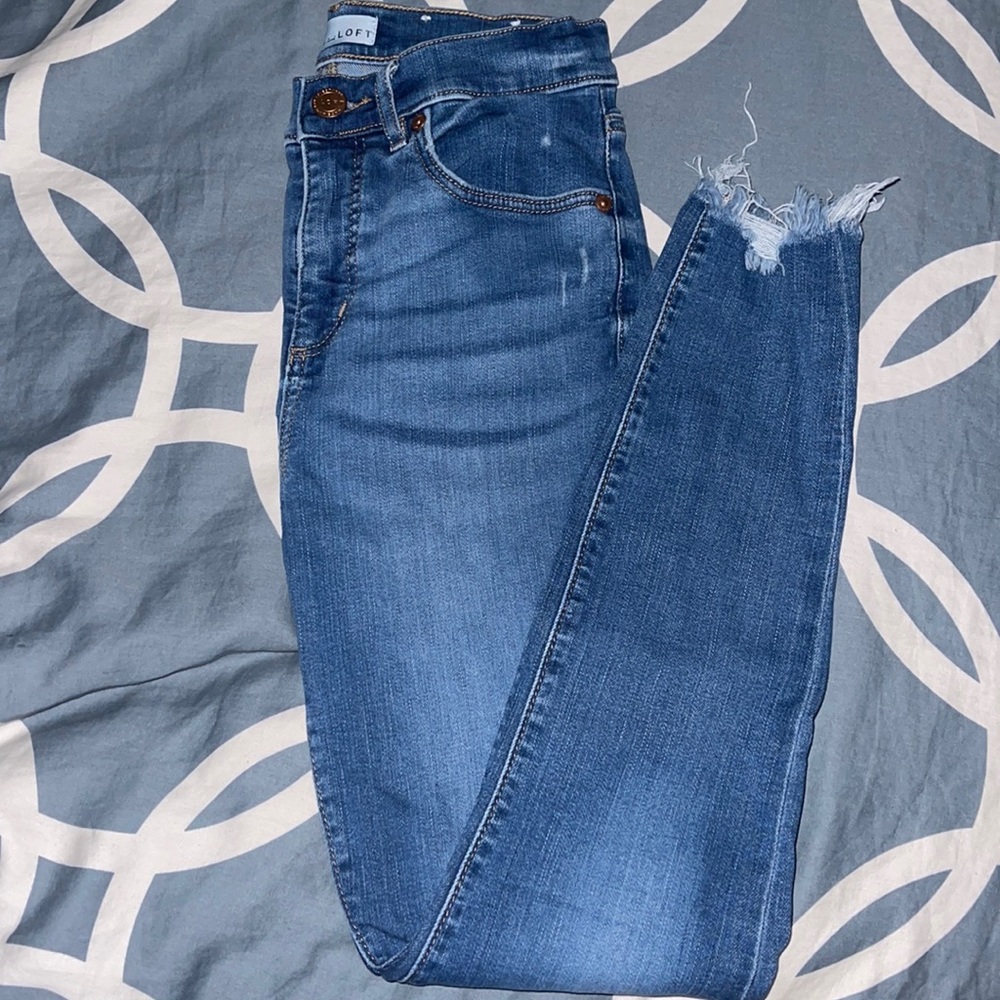 Loft High Waisted Skinny Denim Jeans